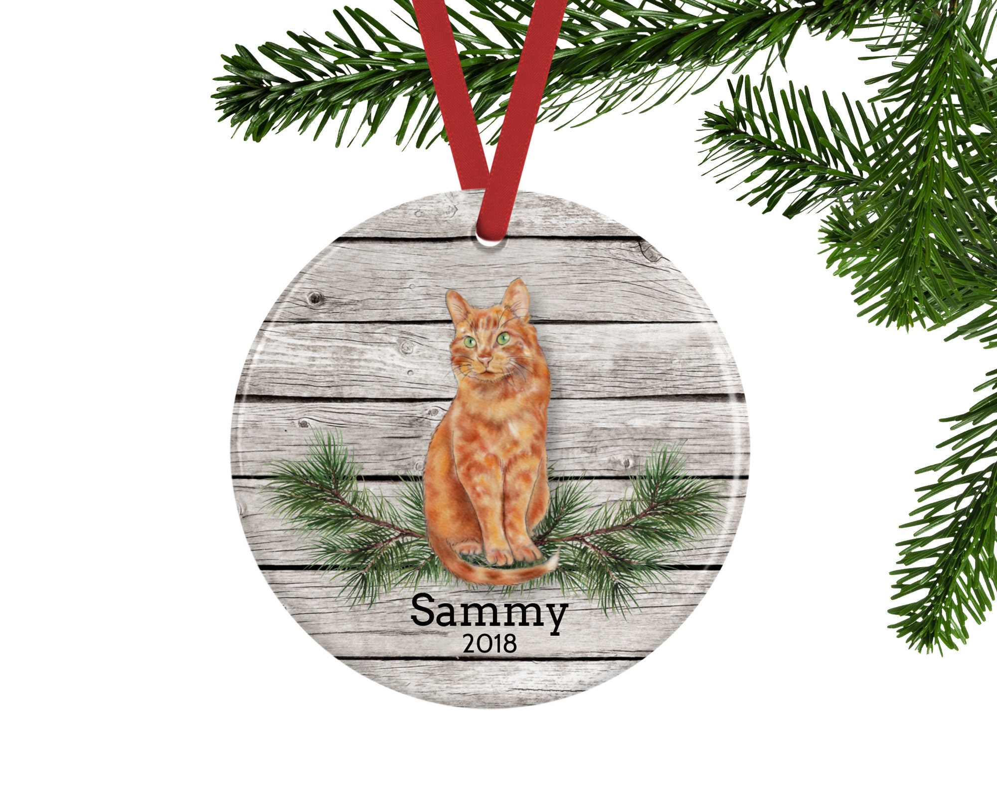 Orange Tabby Cat Ornament Personalized Pet Gifts | Etsy