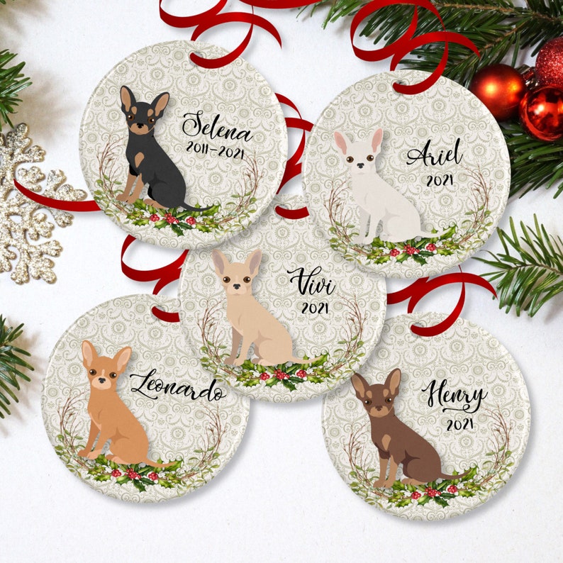 Chihuahua Ornament or Personalized Dog Memorial Gift image 1