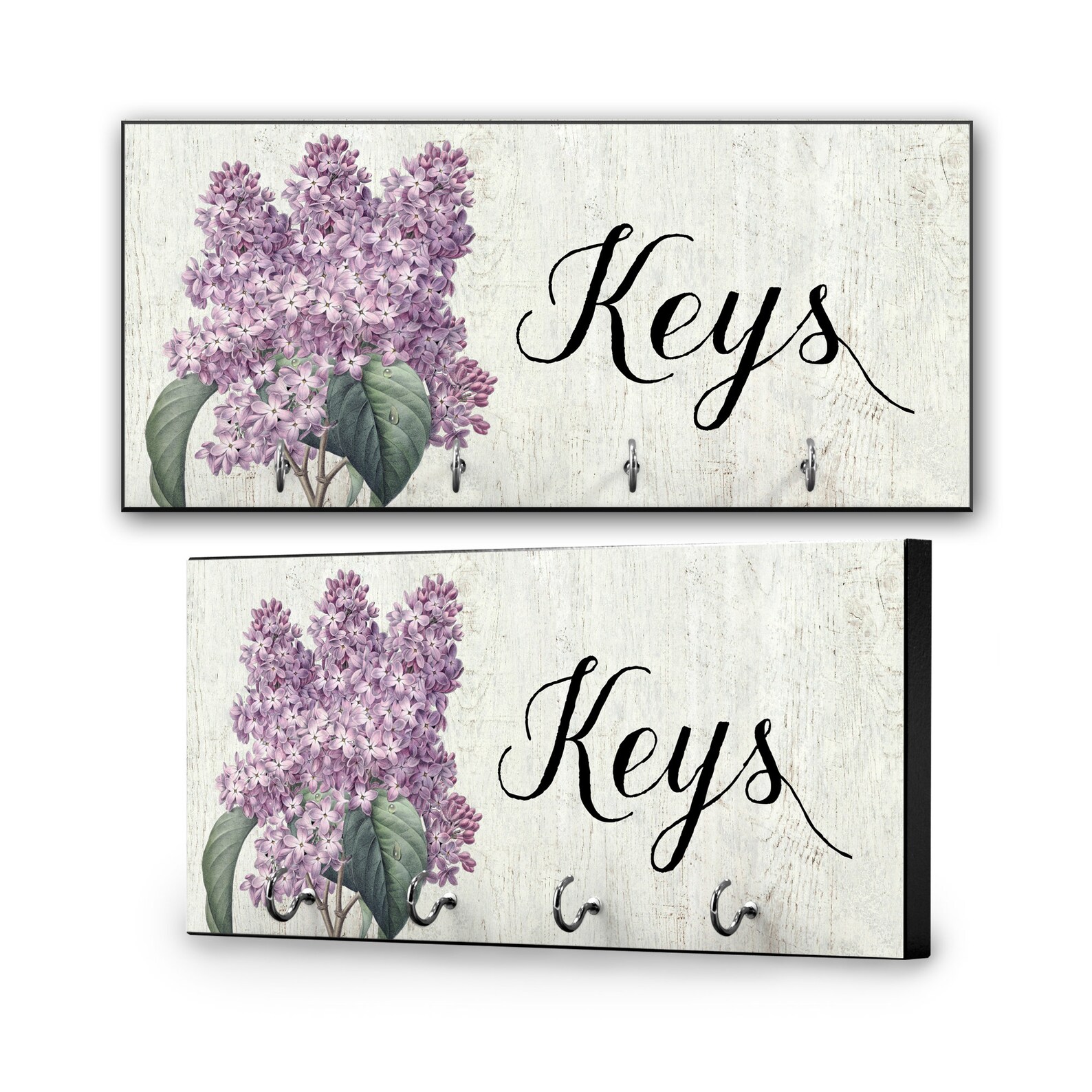 Modern Farmhouse Key Holder for Wall Floral Entryway Decor Etsy