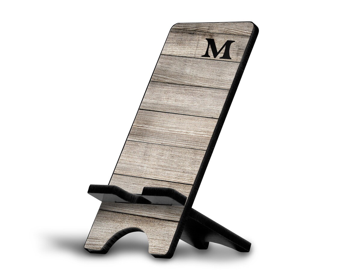 Personalized Cell Phone Holder for Desk Rustic Office Decor Etsy