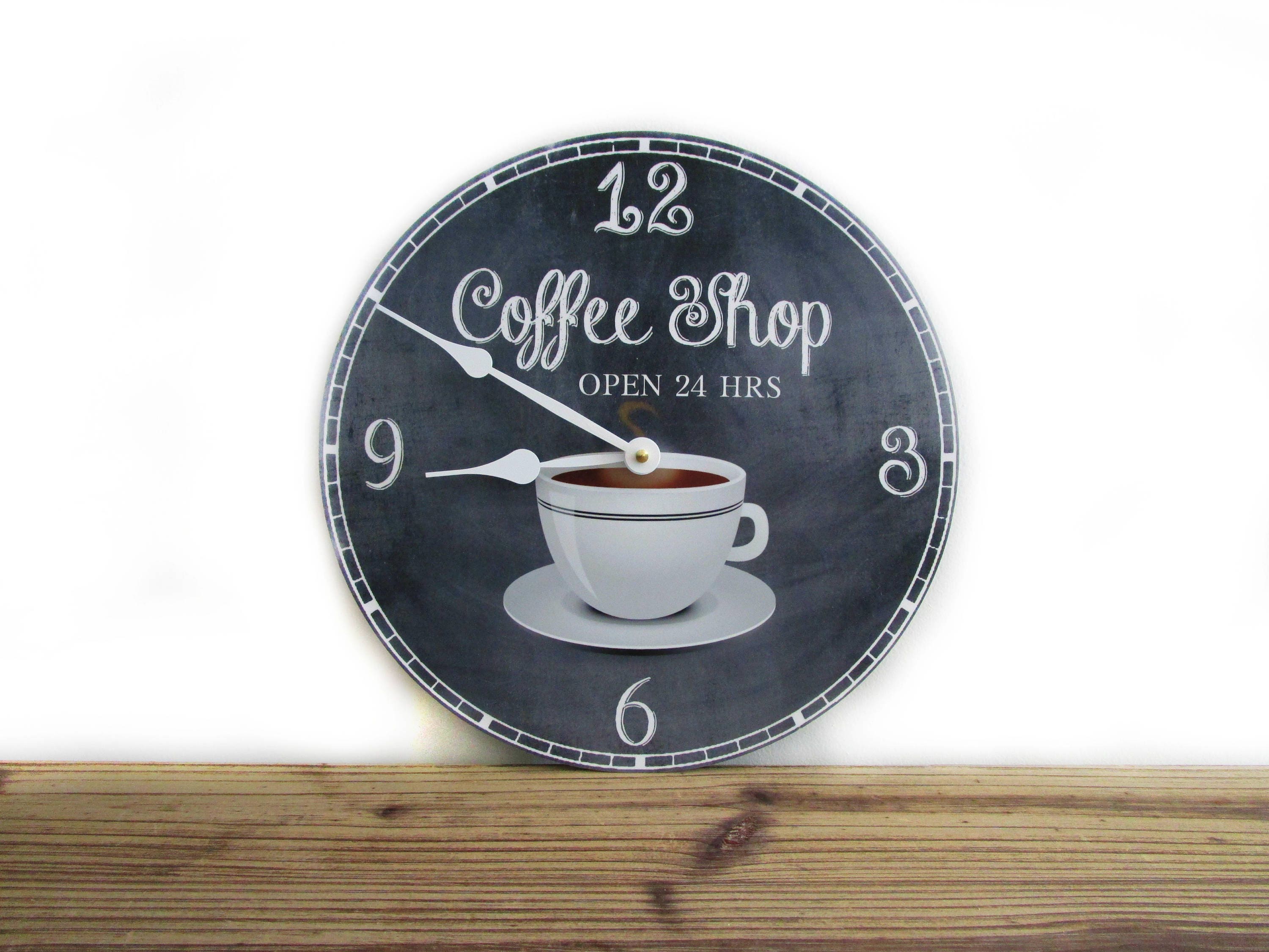 Kitchen Wall Clock Vintage Style Coffee Shop Wall Decor Etsy