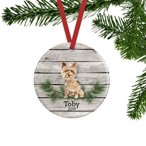 Personalized Yorkshire Terrier Ornament, Yorkie Christmas Gift