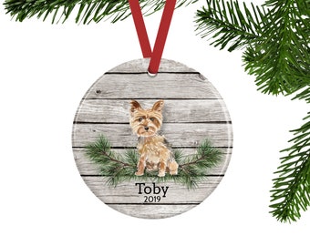 Personalized Yorkshire Terrier Ornament, Yorkie Christmas Gift