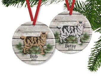 American Bobtail Cat Ornament or Personalized Cat Memorial Gift