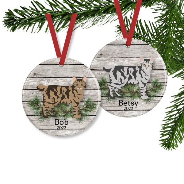 American Bobtail Cat Ornament or Personalized Cat Memorial Gift