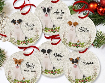Personalized Jack Russell Terrier Ornament or Dog Memorial Gift