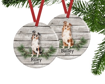 Australian Shepherd Christmas Ornament, Personalized Dog Gifts