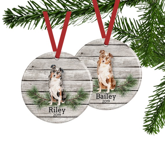 Australian Shepherd Christmas Ornament Personalized Dog Gifts
