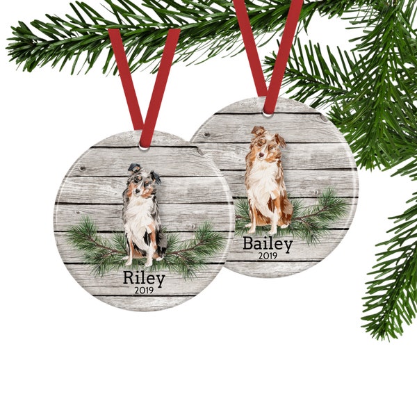 Australian Shepherd Christmas Ornament, Personalized Dog Gifts