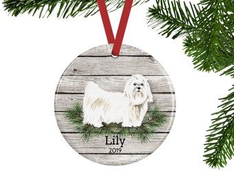 Personalized Maltese Ornament, Dog Memorial Gift