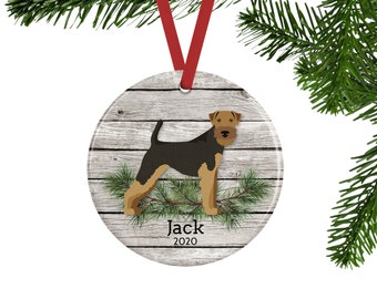 Airedale Terrier Ornament, Personalized Dog Memorial Gift