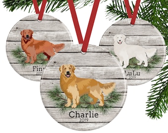 Personalized Golden Retriever Ornament, Pet Memorial Gifts