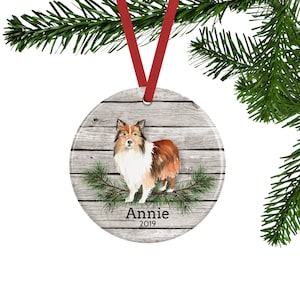 Shetland Sheepdog Ornament, Personalized Sheltie Memorial Gift