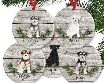 Personalized Schnauzer Ornament, Mini Schnauzer Keepsake Gift