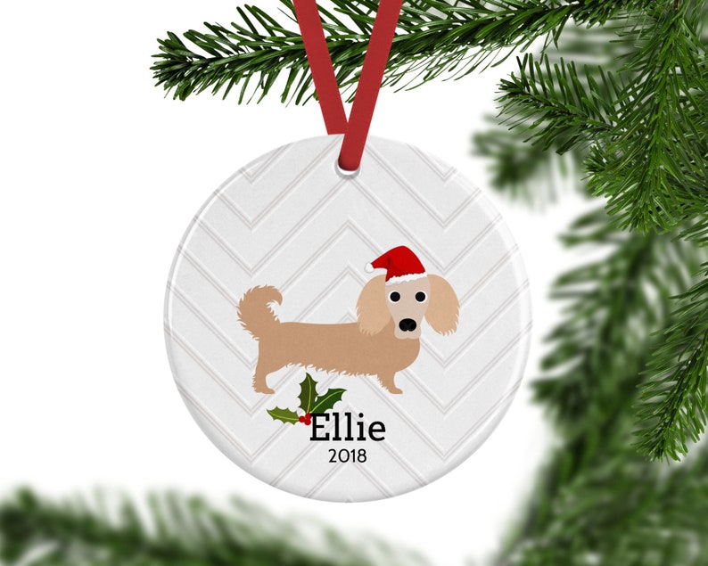 Long Haired Dachshund Ornament Personalized Christmas Gift Etsy