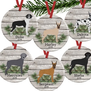 Personalized Great Dane Ornament, Dog Memorial Gifts