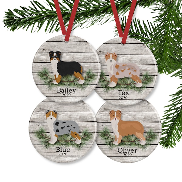 Miniature American Shepherd Ornament, Personalized Dog Gifts