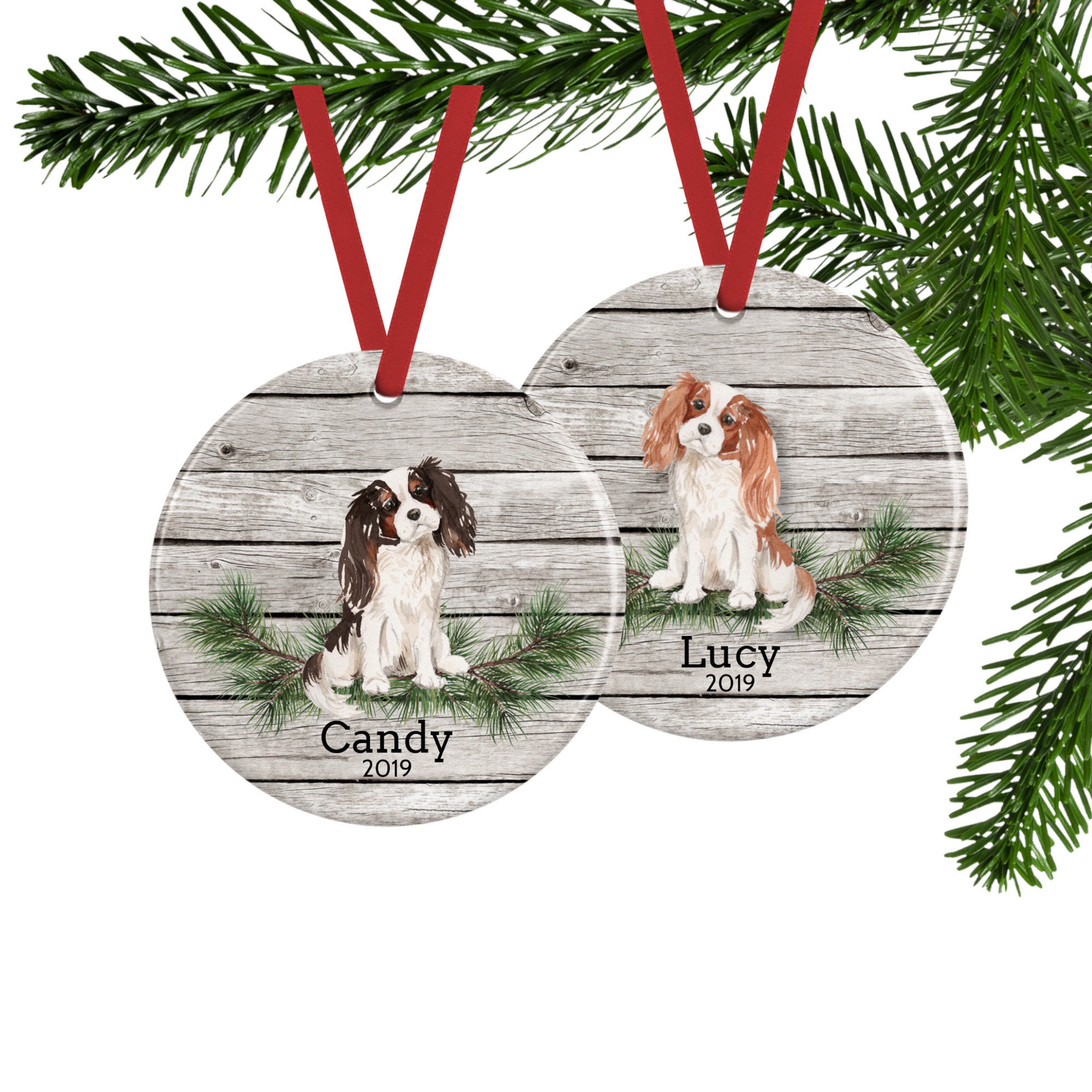 King Charles Cavalier Spaniel Ornament, Personalized Dog Memorial Gif…