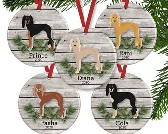 Saluki Christmas Ornament, Personalized Dog Gifts or Memorial