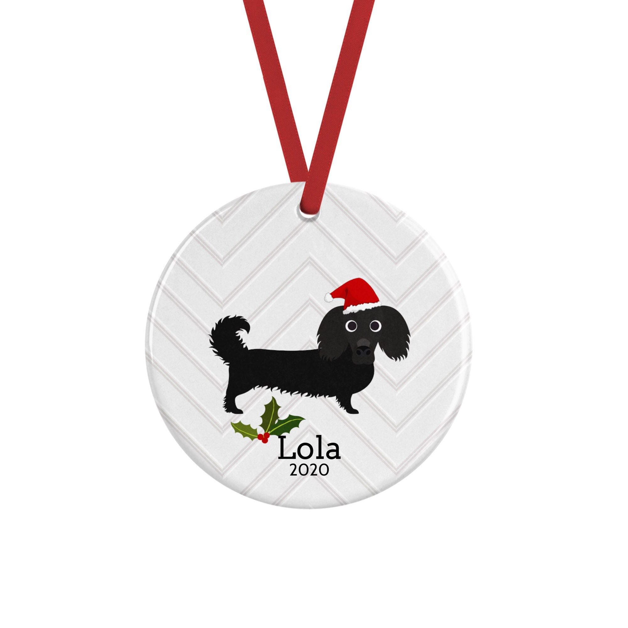 Long Haired Dachshund Ornament Personalized Christmas Gift Etsy