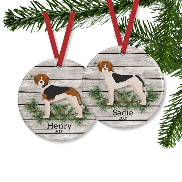 American Foxhound Ornament, Personalized Dog Memorial Gift