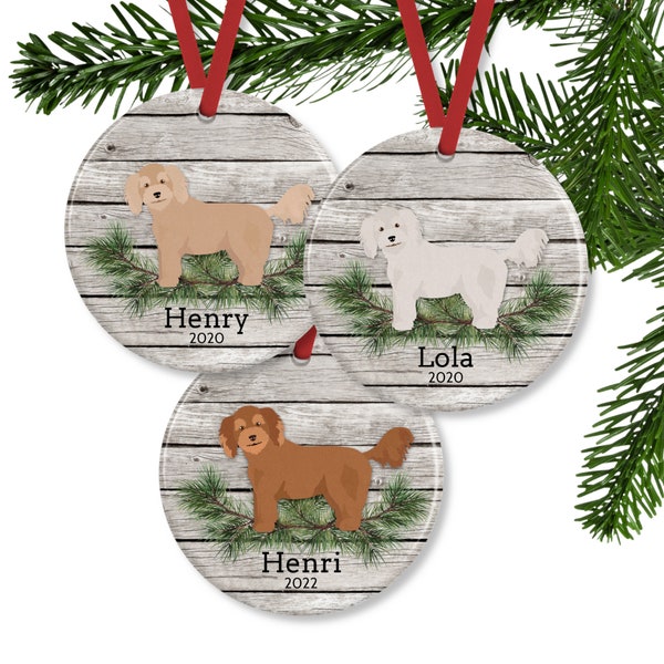 Poochon Ornament, Bichon Poodle Personalized Dog Gifts