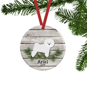 Bichon Frise Ornament, Personalized Dog Memorial Gift