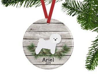 Bichon Frise Ornament, Personalized Dog Memorial Gift