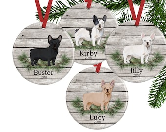 Personalized French Bulldog Ornament, Frenchie Gifts