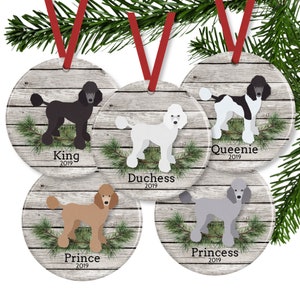 Standard Poodle Ornament, Personalized Dog Memorial Gift