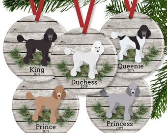 Standard Poodle Ornament, Personalized Dog Memorial Gift