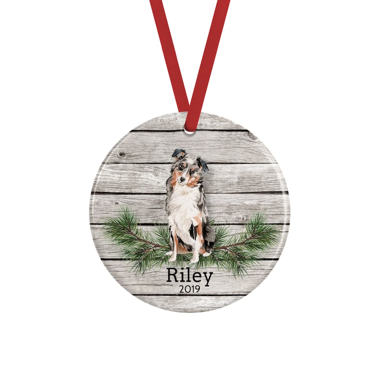 Australian Shepherd Christmas Ornament Personalized Dog Gifts Etsy