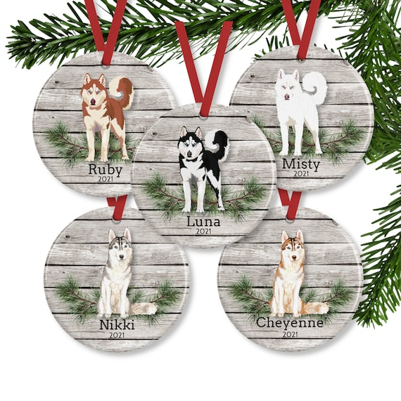 Husky dog christmas ornaments Clearance