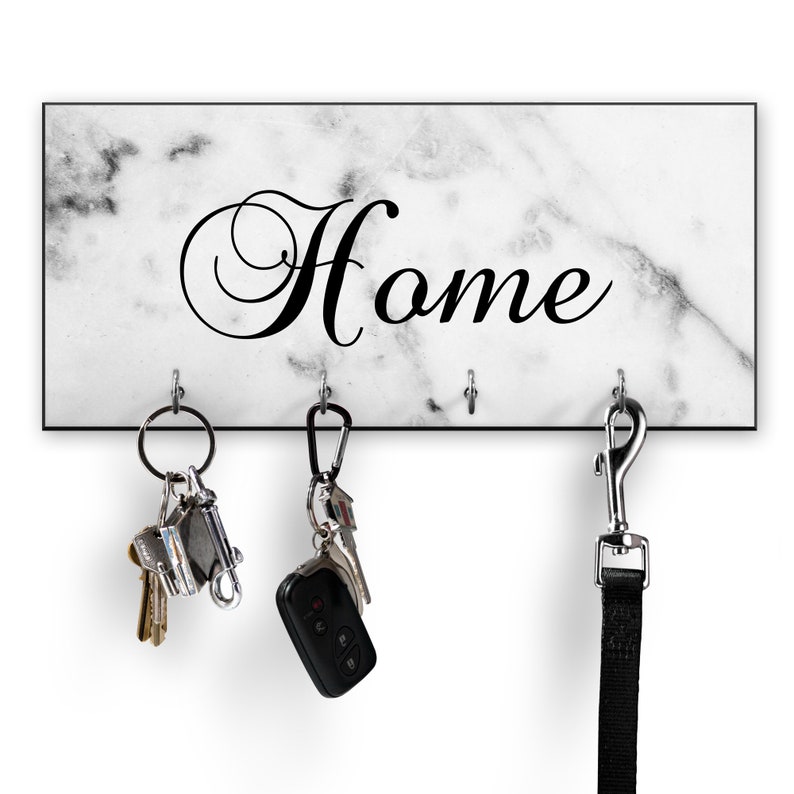 Modern Key Holder for Wall Marble and Black or Rose Gold Etsy