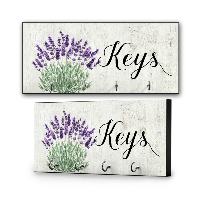 Floral Key Holder for Wall, Modern Farmhouse Key Rack - Etsy