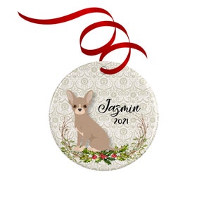 Chihuahua Ornament or Personalized Dog Memorial Gift Fawn