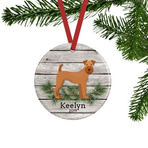 Irish Terrier Ornament, Personalized Dog Memorial Gift