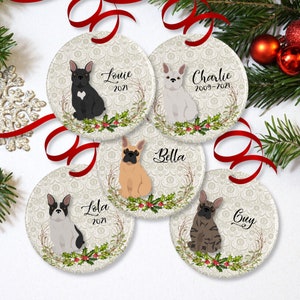French Bulldog Ornament or Personalized Dog Memorial Gift