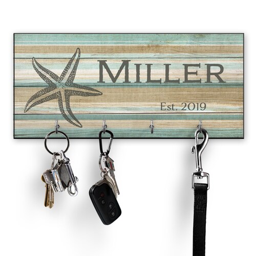 Starfish Beach Decor Key Holder for Wall Starfish Beach Decor Key Holder for Wall