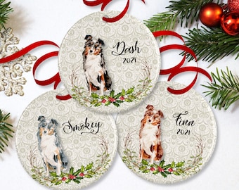 Australian Shepherd Ornament or Personalized Dog Memorial Gift