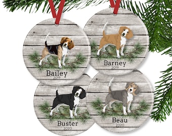 Beagle Ornament, Personalized Dog Gift