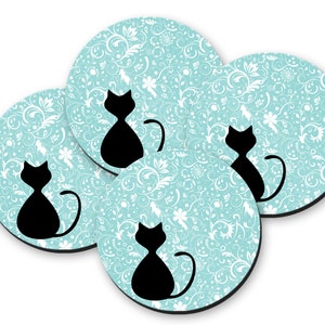 Cat Drink Coasters, Coffee Table Decor, Gifts for Cat Lovers