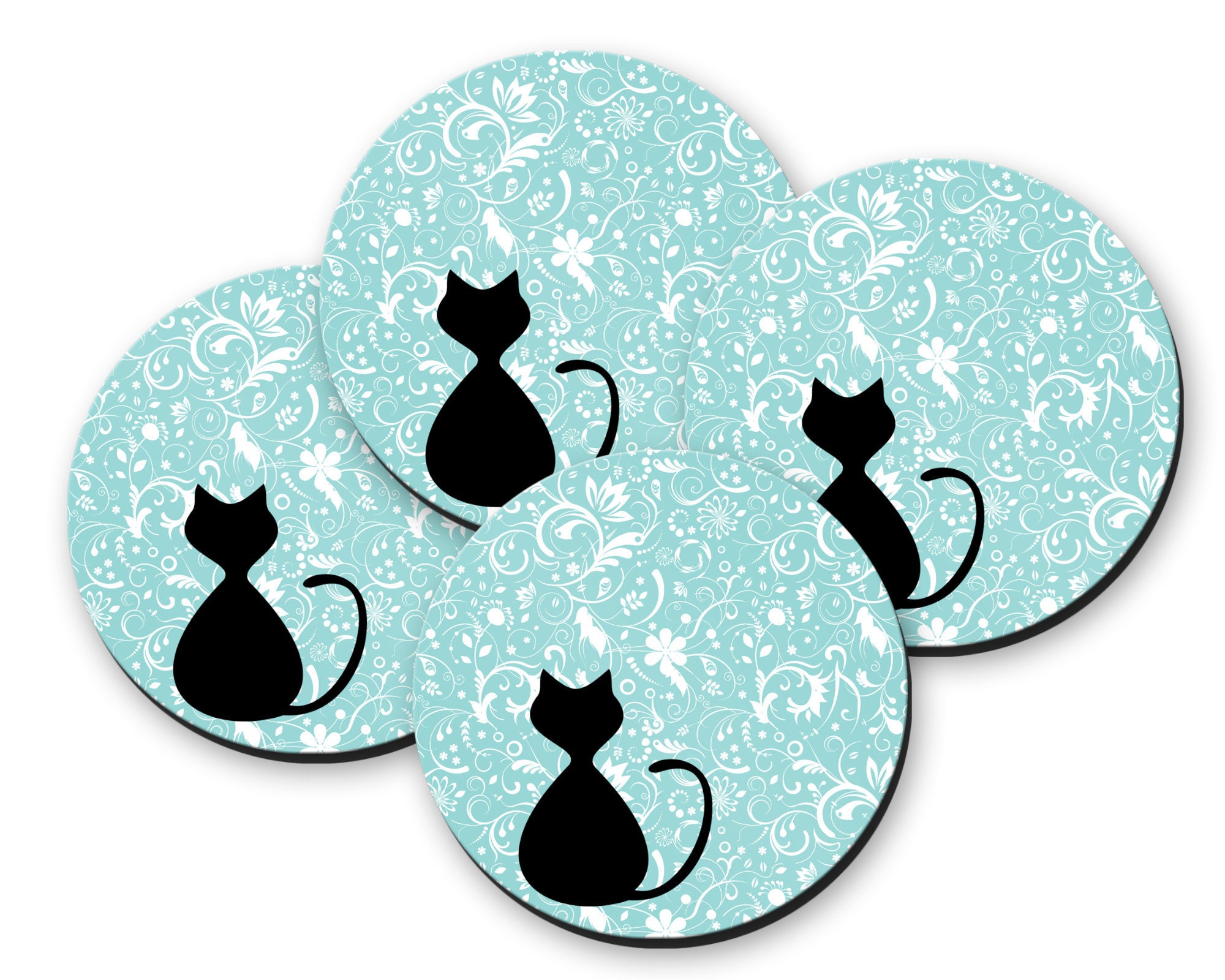 Cat Drink Coasters Coffee Table Decor Gifts For