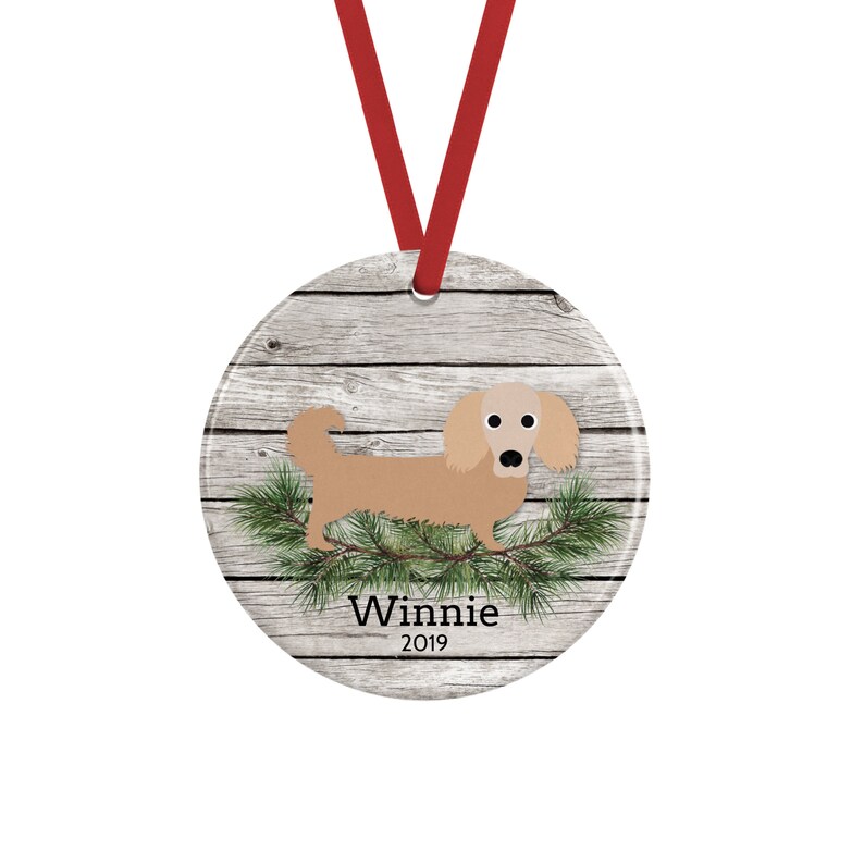 Long Haired Dachshund Ornament Personalized Doxie Christmas Etsy