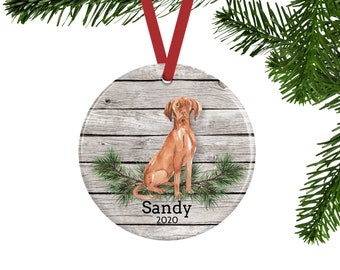 Hungarian Vizsla Ornament, Personalized Dog Memorial Gift