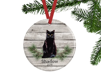 Black Cat Ornament - Personalized Pet Gifts