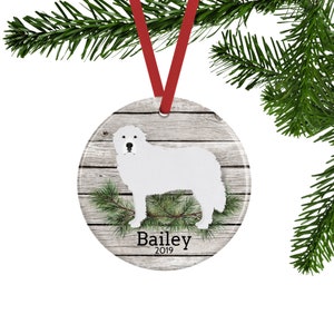 Great Pyrenees Ornament, Personalized Dog Memorial Gift