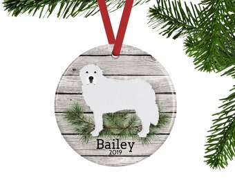 Great Pyrenees Ornament, Personalized Dog Memorial Gift