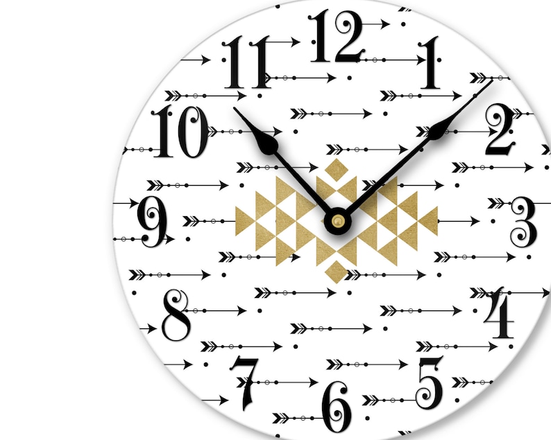 Unique Wall Decor Boho Wall Clock with Arrows