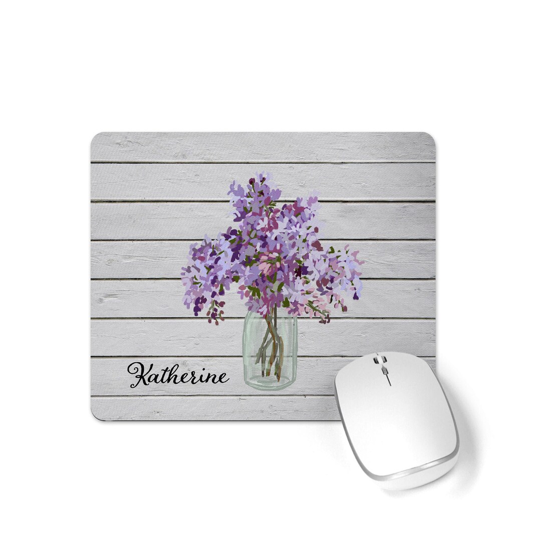 Personalized Farmhouse Mouse Pad With Lilac Flowers Etsy